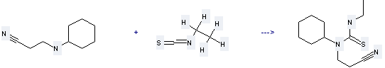 Propanenitrile,3-(cyclohexylamino)- can be used to produce 1-(2-cyano-ethyl)-1-cyclohexyl-3-ethyl-thiourea